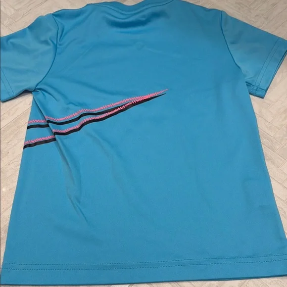 Nike Blue T-Shirt and Black Shorts Set, size kids 7